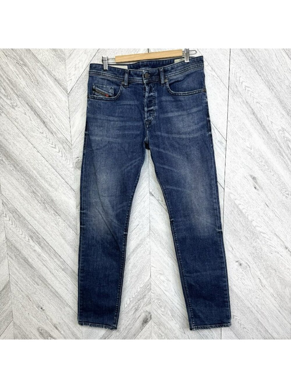 Diesel Jeans Buster Regular Slim Taper Mens 32x32 Blue Denim Stretch Button Fly